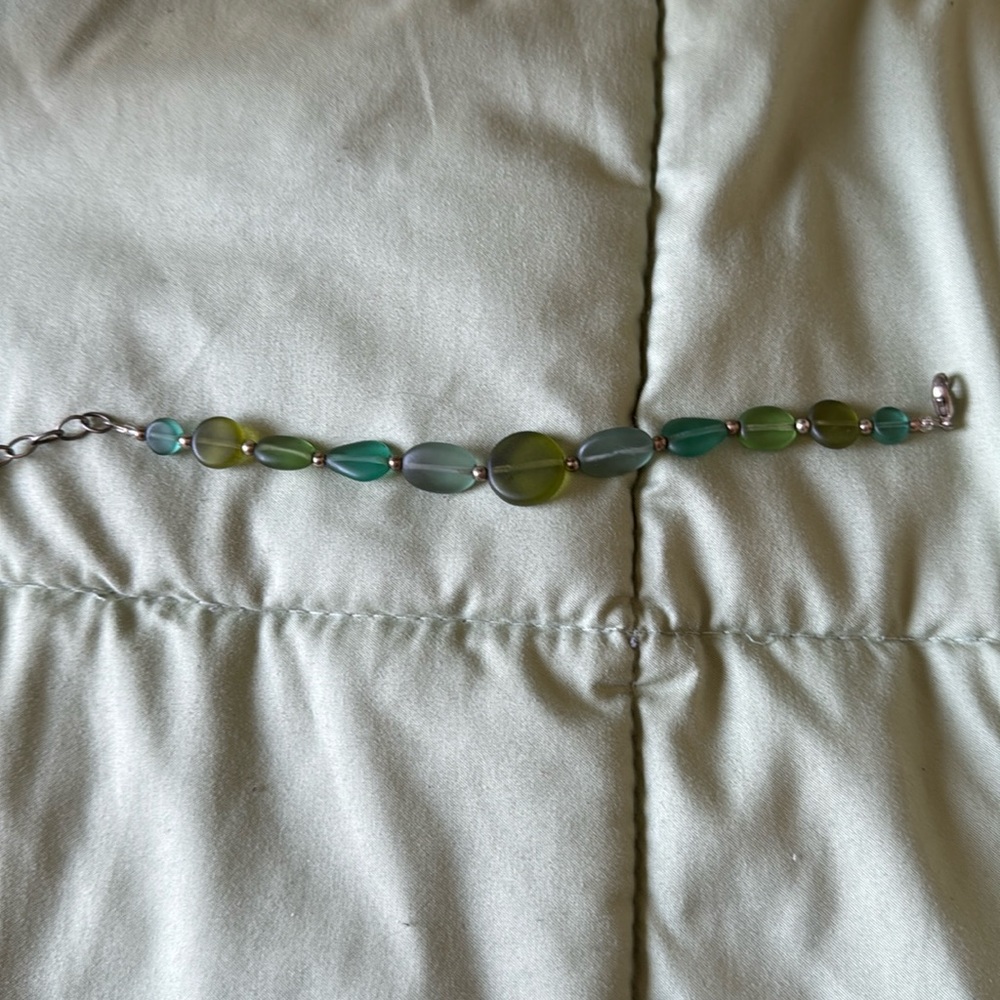 Faux sea glass bracelet.